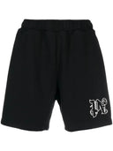 Palm Angels Hyper-Monogram Print Track Shorts Black one-kickz