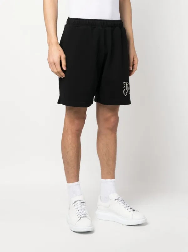 Palm Angels Hyper-Monogram Print Track Shorts Black