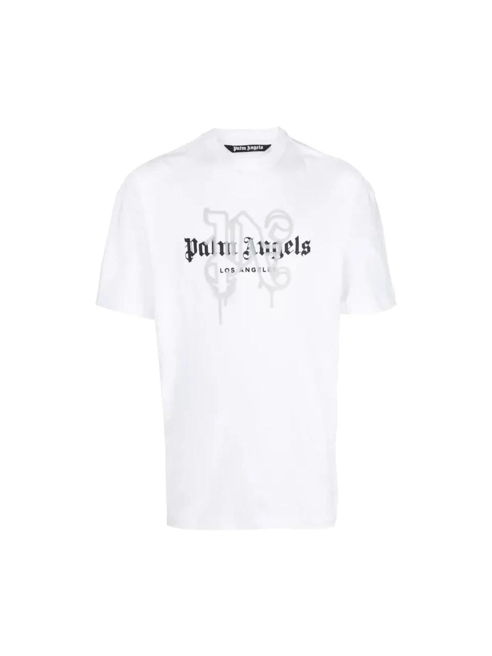 Palm Angels LA Monogram Spray White/Grey T-shirt