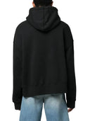 Palm Angels Logo Curved Print Hoodie Black/White one-kickz