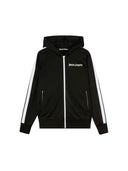 Palm Angels Logo Hooded Track Jacket Black White one-kickz