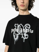 Palm Angels Los Angeles Monogram Spray Print Tee Black/Grey one-kickz