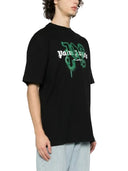 Palm Angels Milano Monogram Print Spray Green Black Tee one-kickz