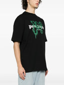 Palm Angels Milano Monogram Print Spray Green Black Tee one-kickz