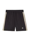 Palm Angels Monogram Embroidered Striped Short Black PALM ANGELS One Kickz