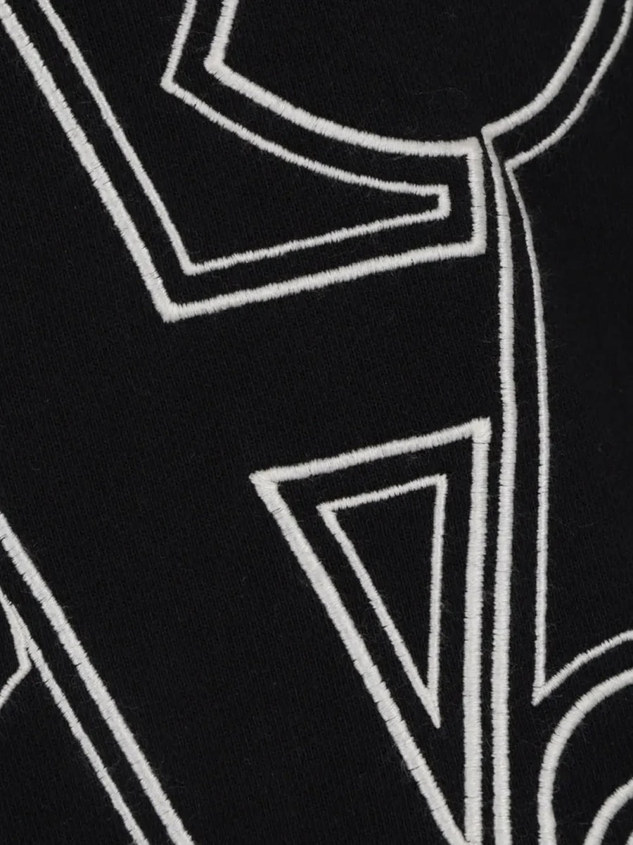 Palm Angels Monogram Statement Logo Hoodie Black