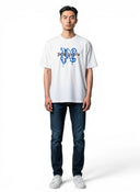 Palm Angels New York Monogram Print White/Blue T-Shirt one-kickz