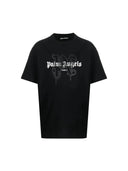 Palm Angels Paris Monogram Spray Logo Black on Black T-shirt one-kickz