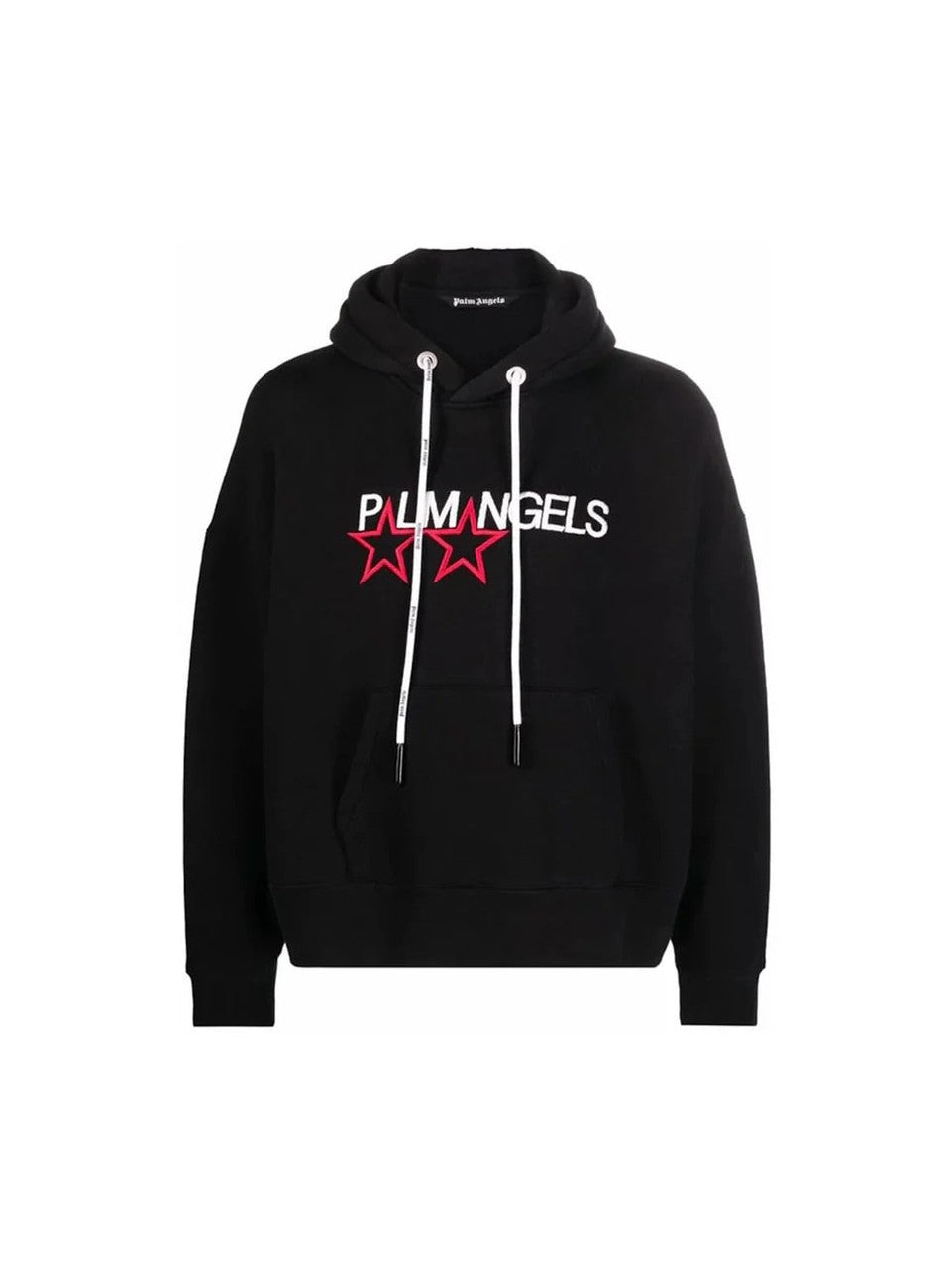 Palm Angels Racing Stars Logo Hoodie Black/White/Red