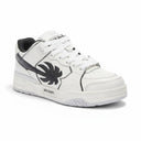 One Kickz Palm Angels Venice Worn Out sneakers in white leather with black palm logo and laces.