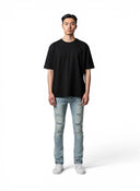 Purple Brand P001 Paint Splatter Slim-Fit Jeans Blue one-kickz