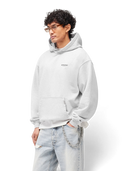 Modelo con sudadera One Kickz Represent Owners Club gris ceniza de algodón pesado con capucha y ajuste oversize