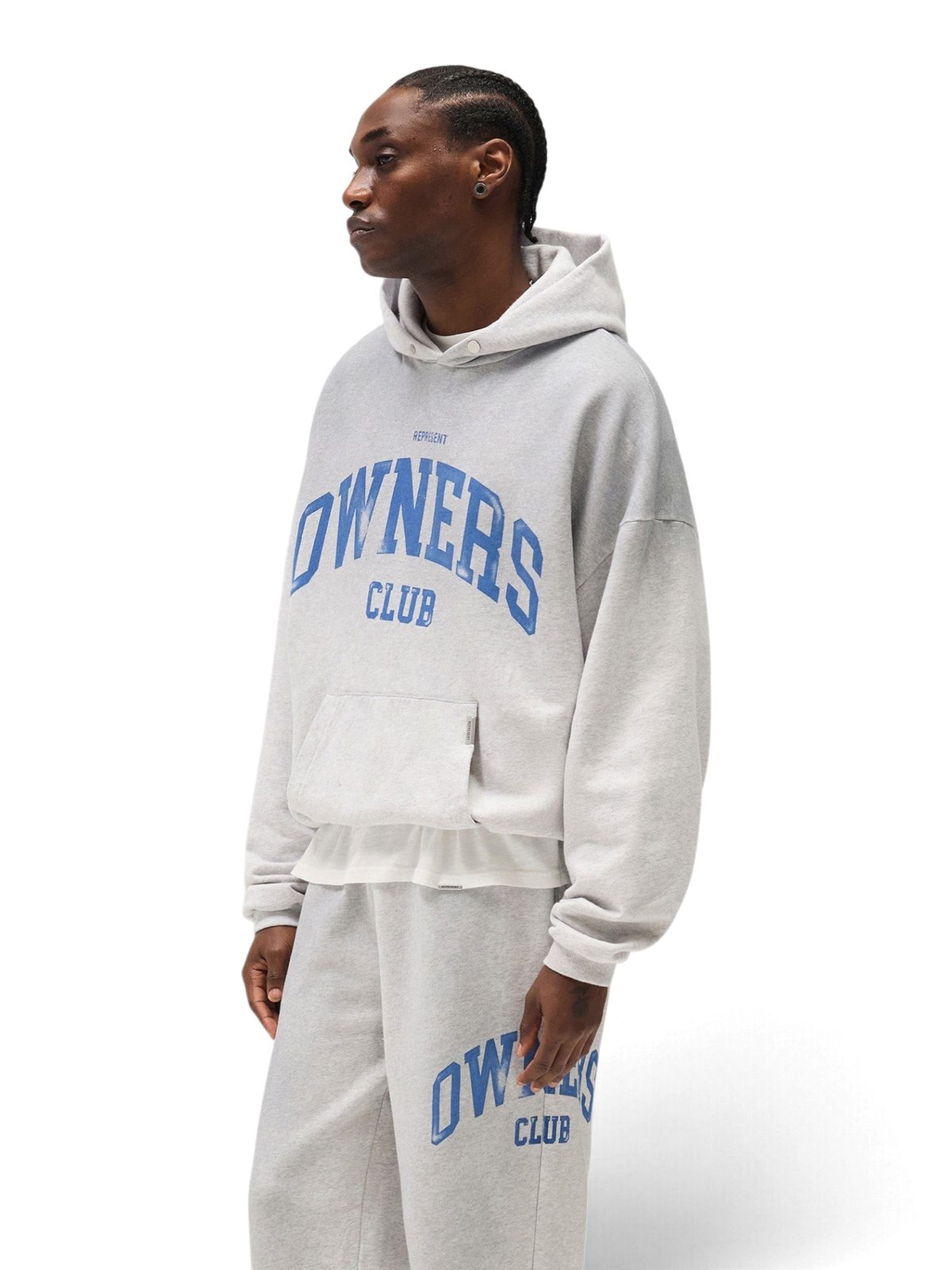 Represent Owners Club Hoodie Sprayed Ice Grey Marl