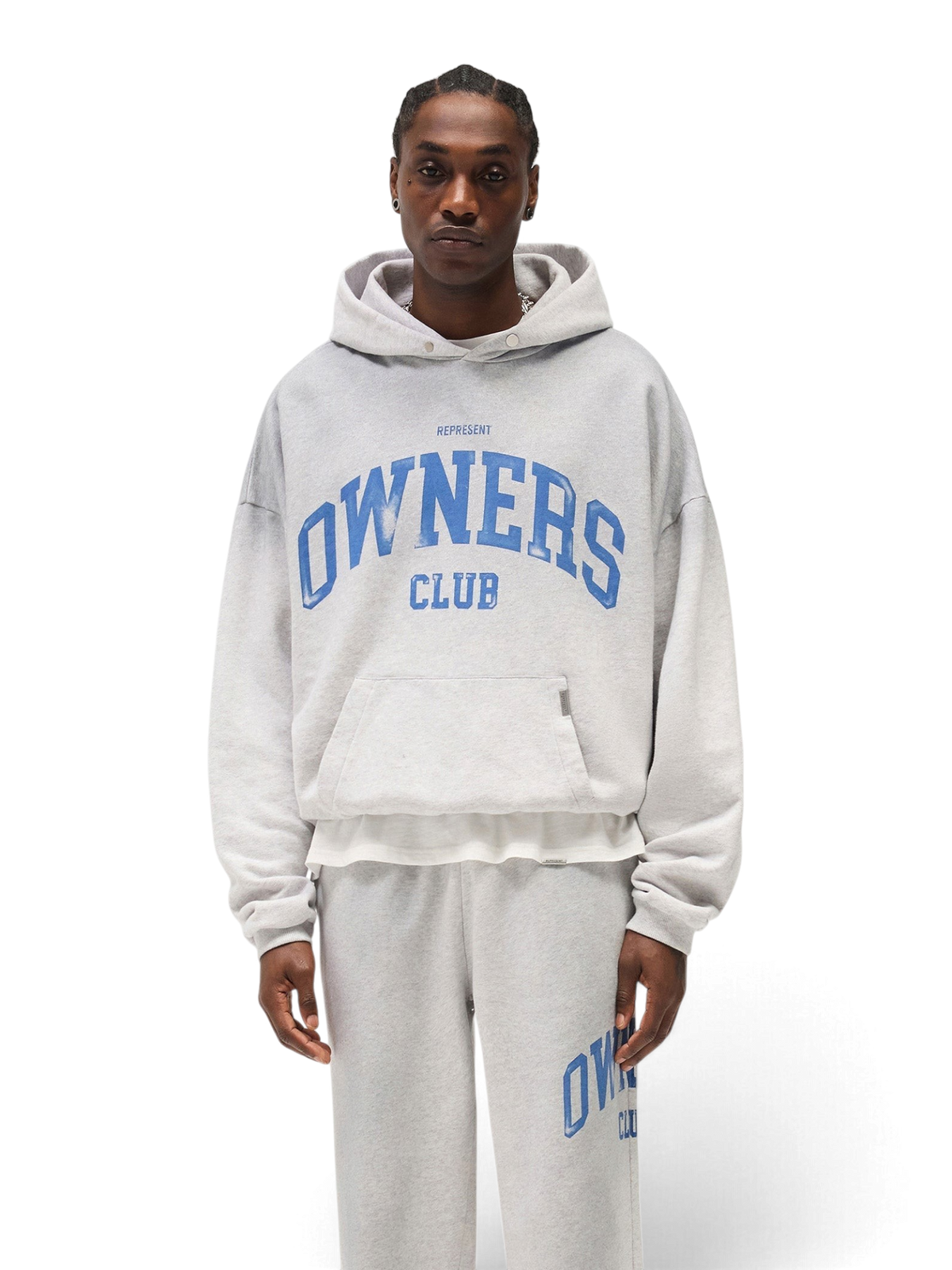 Represent Owners Club Hoodie Sprayed Ice Grey Marl