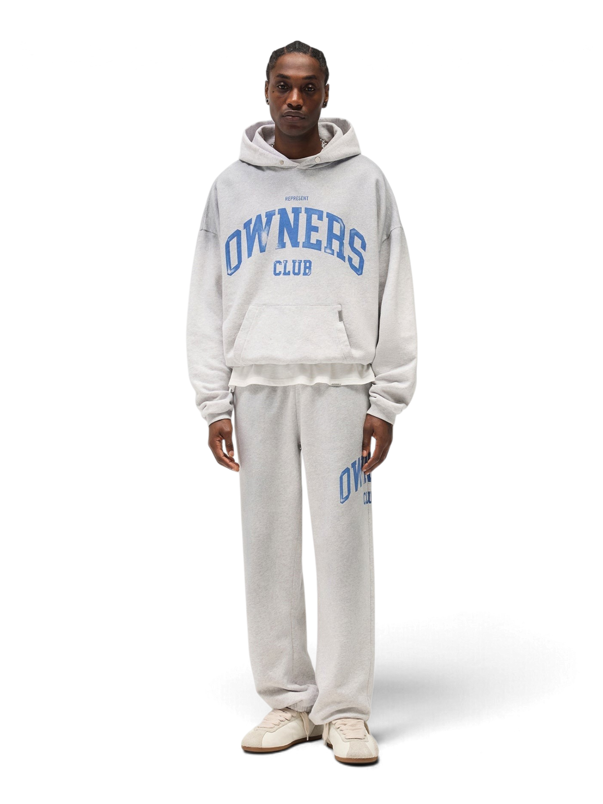 Represent Owners Club Hoodie Sprayed Ice Grey Marl