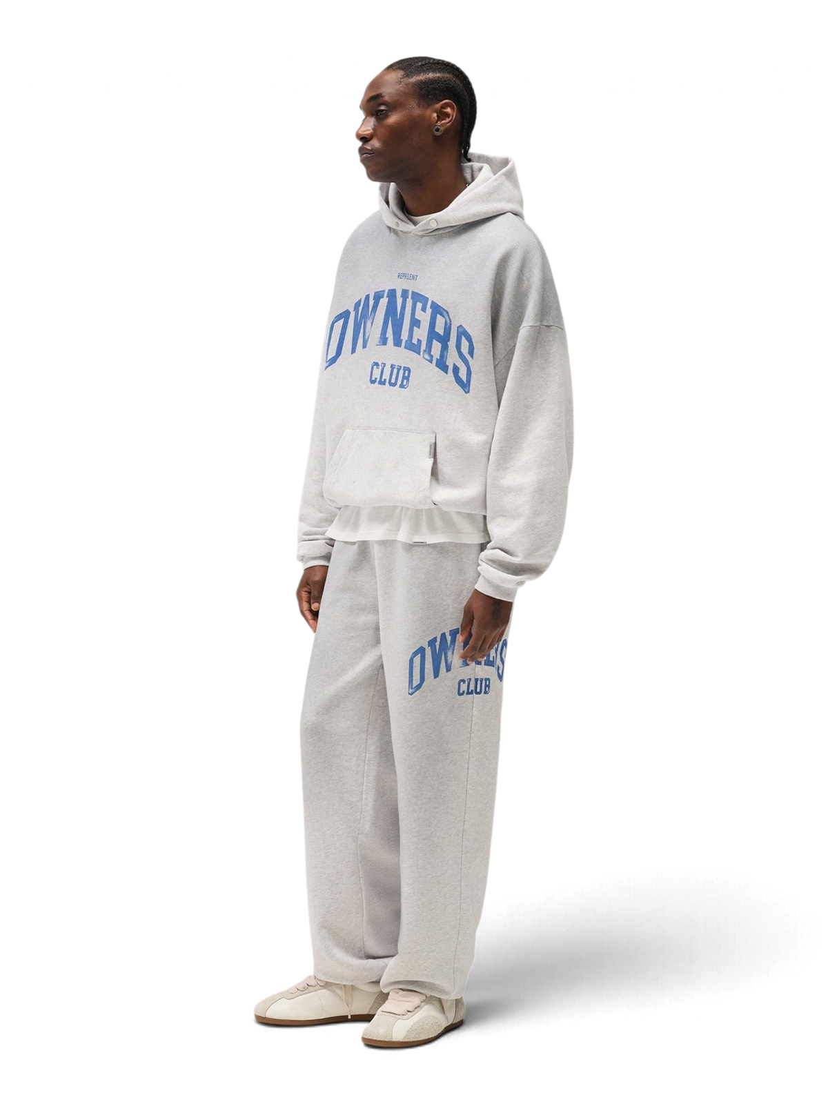 Represent Owners Club Hoodie Sprayed Ice Grey Marl