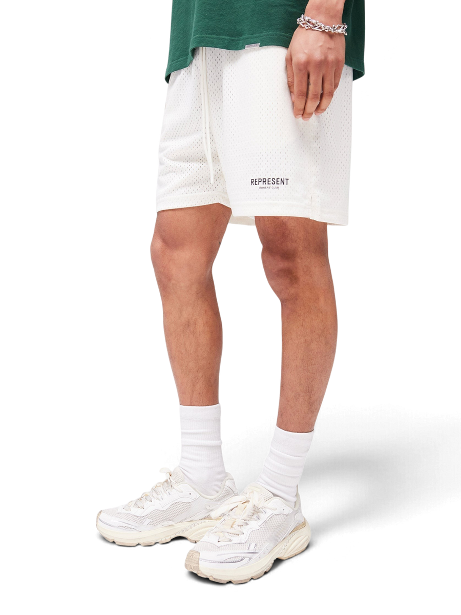 Represent Owners Club Mesh Shorts Flat White