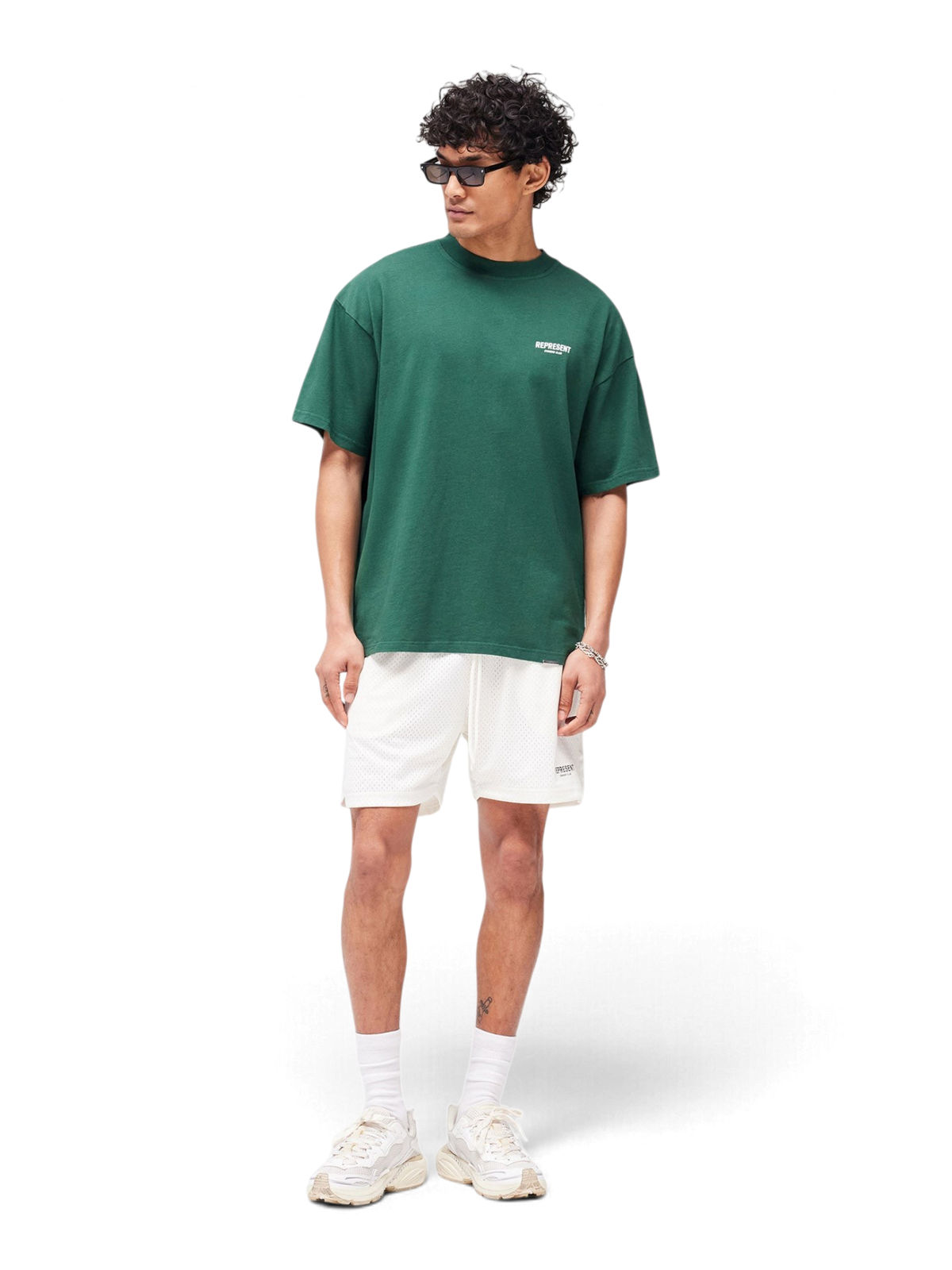 Represent Owners Club Mesh Shorts Flat White
