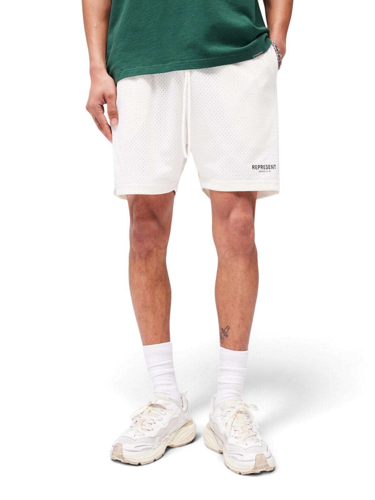 Represent Owners Club Mesh Shorts Flat White