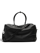 Bolso de fin de semana One Kickz Represent en cuero negro granulado con asas enrolladas y herrajes plateados