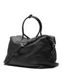 Bolso de viaje One Kickz Represent en cuero negro granulado con asas enrolladas y herrajes plateados
