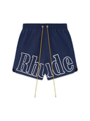 Rhude Front Logo Short Blue one-kickz