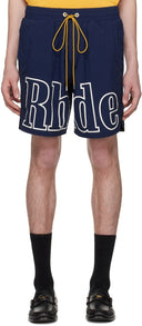 Rhude Front Logo Short Blue one-kickz
