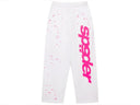 Sp5der Fractured Logo Wide Leg Sweatpant White one-kickz