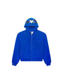 Sp5der Heavy Web Full Zip Hoodie Tory Blue one-kickz