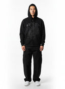 One Kickz Sp5der OG Web V2 Phantom Zip Up Hoodie Black con estampado de telaraña y logo.