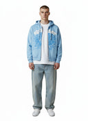 One Kickz Sp5der OG Web Zip Up Hoodie (SS26) Sky Blue con estampado de telaraña y logo.