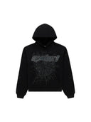 Sp5der Rhinestone Punk v2 Hoodie Black one-kickz