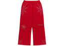 Sp5der Rhinestone Web Sweatpant Red one-kickz