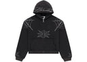 Sp5der Rhinestone Web Zip Hoodie Black
