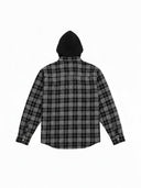 Supreme Appliqué Hooded Flannel Shirt Black