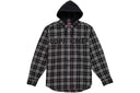 Supreme Appliqué Hooded Flannel Shirt Black