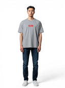 Supreme Arabic Box Logo Tee Heather Grey one-kickz