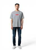 Supreme Arabic Box Logo Tee Heather Grey one-kickz