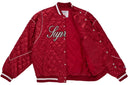 Supreme Champion Quilted Satin Varsity Jacket Dark Red one-kickz