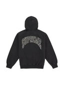 Supreme Cracked Raglan Zip Up Hooded Sweatshirt Black one-kickz