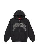 Supreme Cracked Raglan Zip Up Hooded Sweatshirt Black one-kickz
