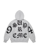 Supreme Cut Out Zip Up Hooded Sweatshirt Grey one-kickz