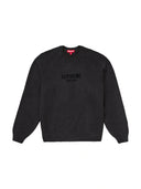 Supreme Flocked Logo Sweater Black one-kickz