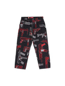Supreme Guns Embroidered Loose Fit Jean Washed Black one-kickz