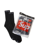 Supreme Hanes Socks 4 Pack Black one-kickz