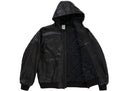 Supreme Jordan Hooded Leather Jacket SS26 Black one-kickz