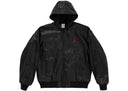 Supreme Jordan Hooded Leather Jacket SS26 Black one-kickz