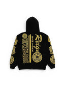 Supreme Knowledge Reigns Zip Up Hooded Sweatshirt Black one-kickz