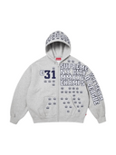 Supreme League Champs Zip Up Hooded Sweatshirt Grey