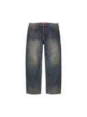 Supreme Leopard Faux Fur Loose Fit Jean Washed Indigo one-kickz